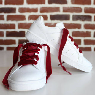 Burgundy Velvet Shoelaces