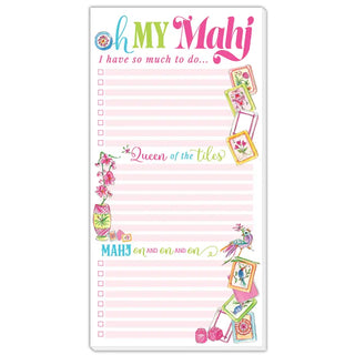 Mahjong Tiles Florals and Birds Oh My Mahj Long Pad