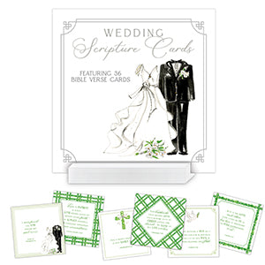 Wedding Boxwood Trellis Scripture Cards 4X4 Flat Card With Acrylic Block Stand
