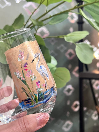 Water Bird Wine Glass