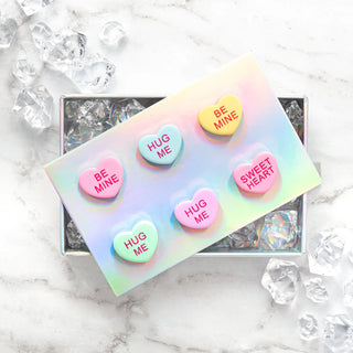 Conversation Heart Cheers Charms, Set of 6
