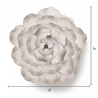 Ivory Keiko Peony Garden Decor Gift Box Ceramic Flower