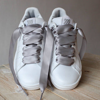 Grey satin laces