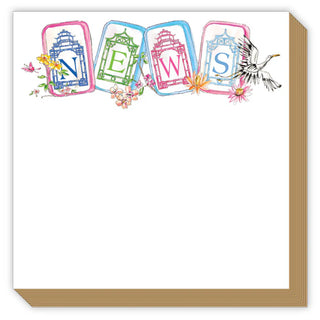 NEWS Mahjong Tiles with Flowers Luxe Notepad