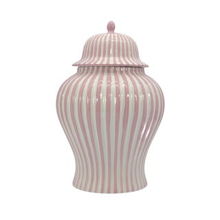 Pink & White Candy Cane Striped Ceramic Vase 18"