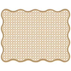 Gold cane rattan trellis pattern (wave) posh diecut placemat