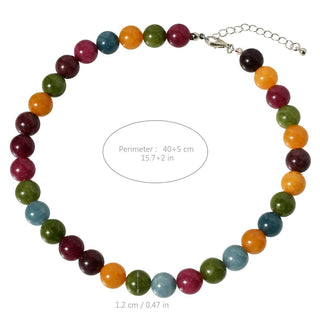 Vintage Natural Stone Crystal Beaded Necklace