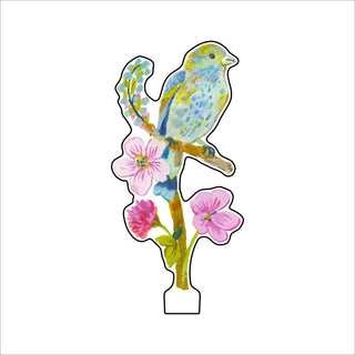 Indigo Bunting with Clover Acrylic Floral