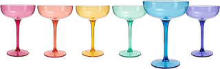 Colored Coupe Acylic Margarita Glasses Italian Style 15oz
