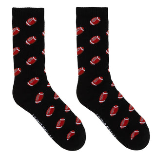 Classic Crew Socks - Men's Collection - Footballs - Black