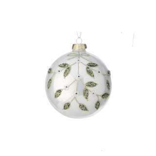 4" Glass Pearl Ball Ornament