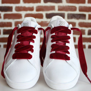 Burgundy Velvet Shoelaces