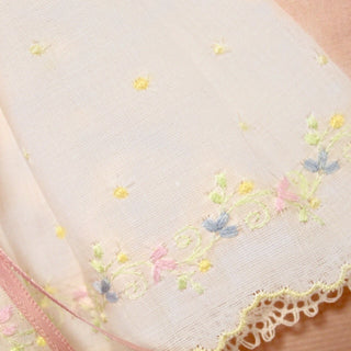 Small Hardbound Photo Album in Shantung with Swiss Batiste Baby Girl Bonnet with Flowers