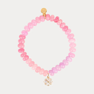 Pansy Beaded Bracelet - Light Pink