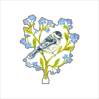 Chicakadee and Forget Me Nots