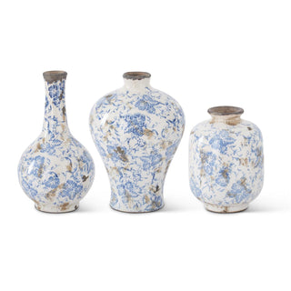 Blue & White Ceramic Bud Vases