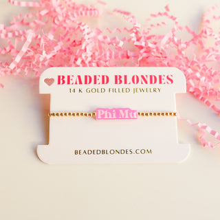 Phi Mu Pink Bracelet