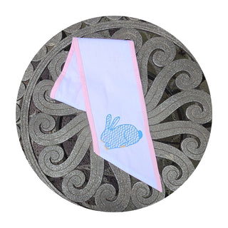 Two Color Linen Sash: Pink and white / 54 inch