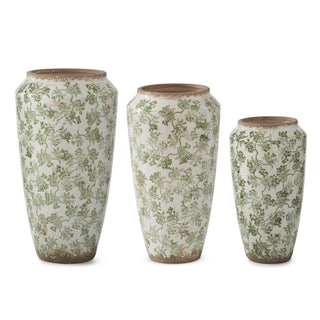 Green & Cream Crackled Ceramic Chinoiserie
