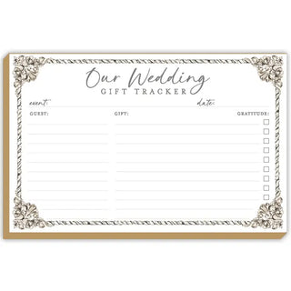 Our Wedding Gift Tracker Simple Silver Luxe Large Notepad
