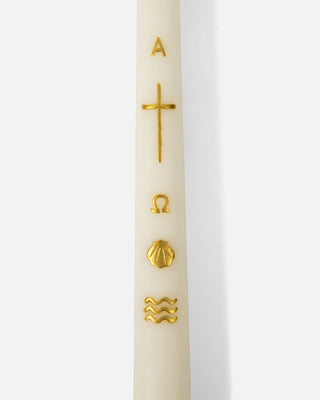 Gold Alpha & Omega Baptism Candle