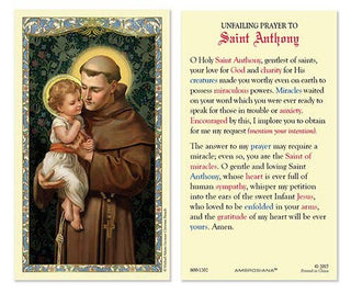 St Anthony Unfail Prayer Card