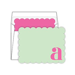 Scallop Monogram Note Cards