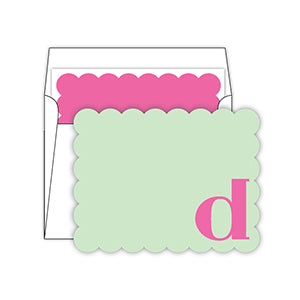 Scallop Monogram Note Cards