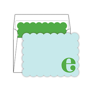 Scallop Monogram Note Cards
