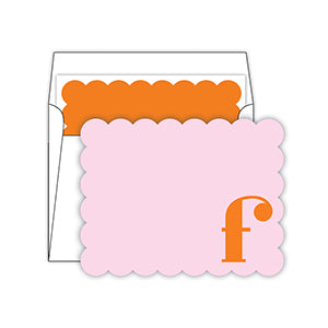 Scallop Monogram Note Cards
