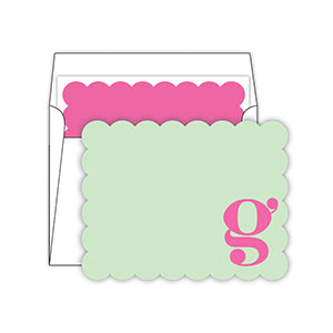 Scallop Monogram Note Cards