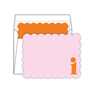 Scallop Monogram Note Cards