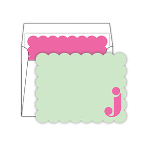Scallop Monogram Note Cards