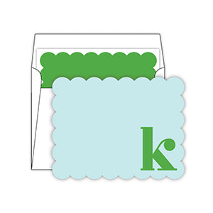 Scallop Monogram Note Cards