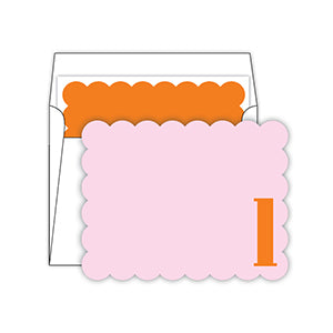 Scallop Monogram Note Cards