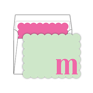 Scallop Monogram Note Cards