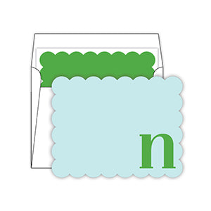Scallop Monogram Note Cards
