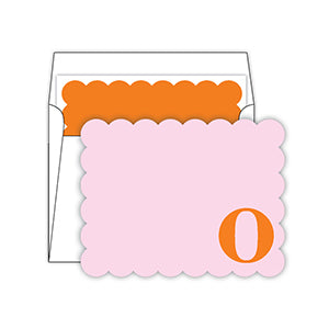 Scallop Monogram Note Cards