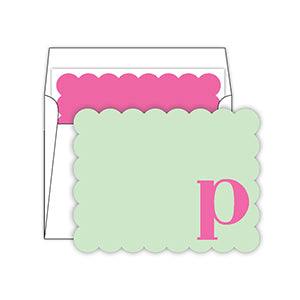 Scallop Monogram Note Cards