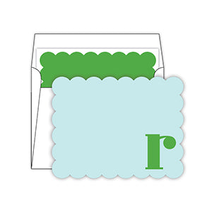 Scallop Monogram Note Cards