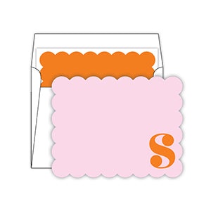 Scallop Monogram Note Cards