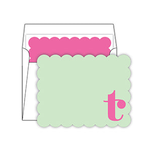 Scallop Monogram Note Cards