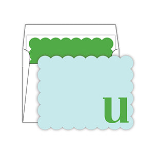 Scallop Monogram Note Cards