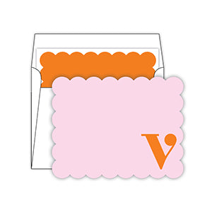 Scallop Monogram Note Cards