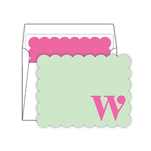 Scallop Monogram Note Cards