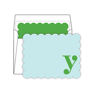 Scallop Monogram Note Cards