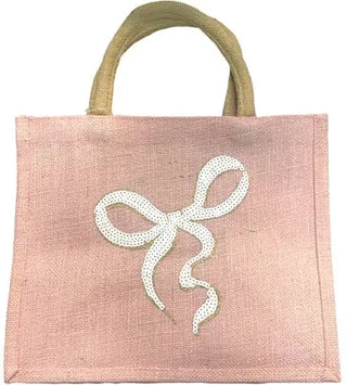 Bow sequin gift tote