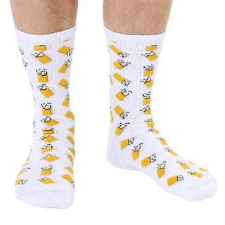 Classic Crew Socks - Men's Collection - Beer Mugs - White