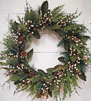 40IN MAGNOLIA & BERRY WREATH Keywords:
