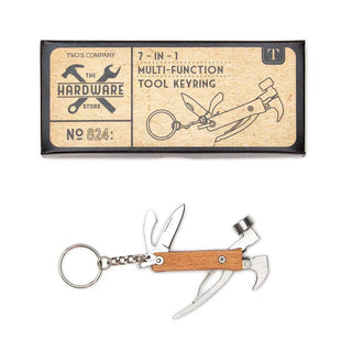 Nailed It Hammer 7-in-1 Multi-Tool with Keyring in Gift Box - Stainless Steel